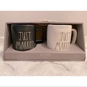Rae Dunn JUST MARRIED Wedding Mug Set